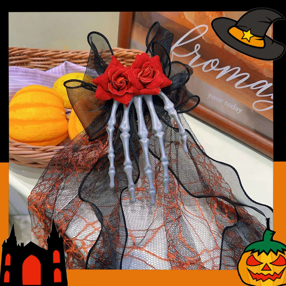 Dark Halloween Headwear Women's Costume Horror Decoration Cute Funny Fun Skull Hair Clip Accessories