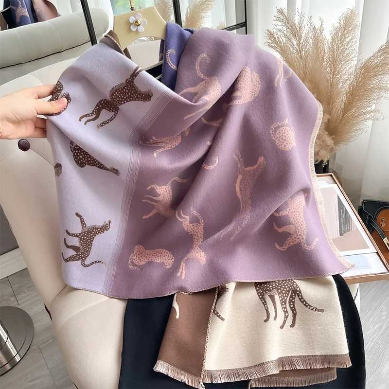 2024 Luxury Travel Poncho Warm Cashmere Scarf Women Thick Blanket Winter Bufanda Shawl Print New Wraps Female Stoles C251017