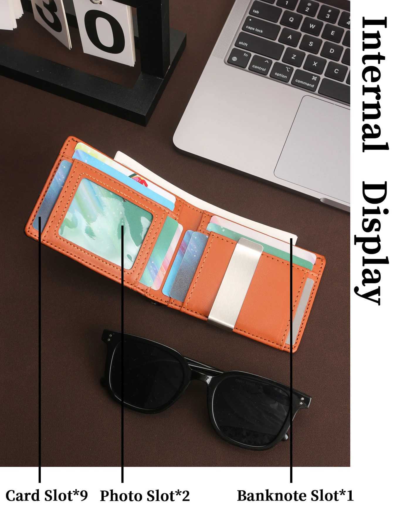 New Microfiber Simple Carbon Fiber Wallet Mens Credit Card Holder WalletW251017