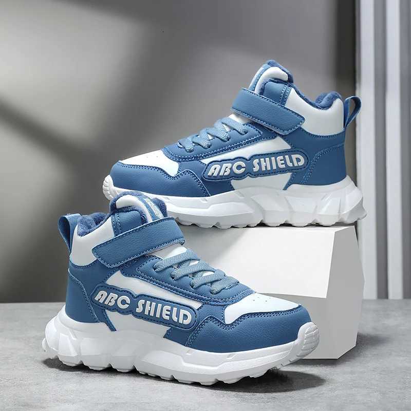 Autumn Winter Children Shoes Boys High Top Sneaker Warm Plush Kids Cotton Shoes Casual Sports Daily Boys Sneaker 4 To 12 YearsT251017