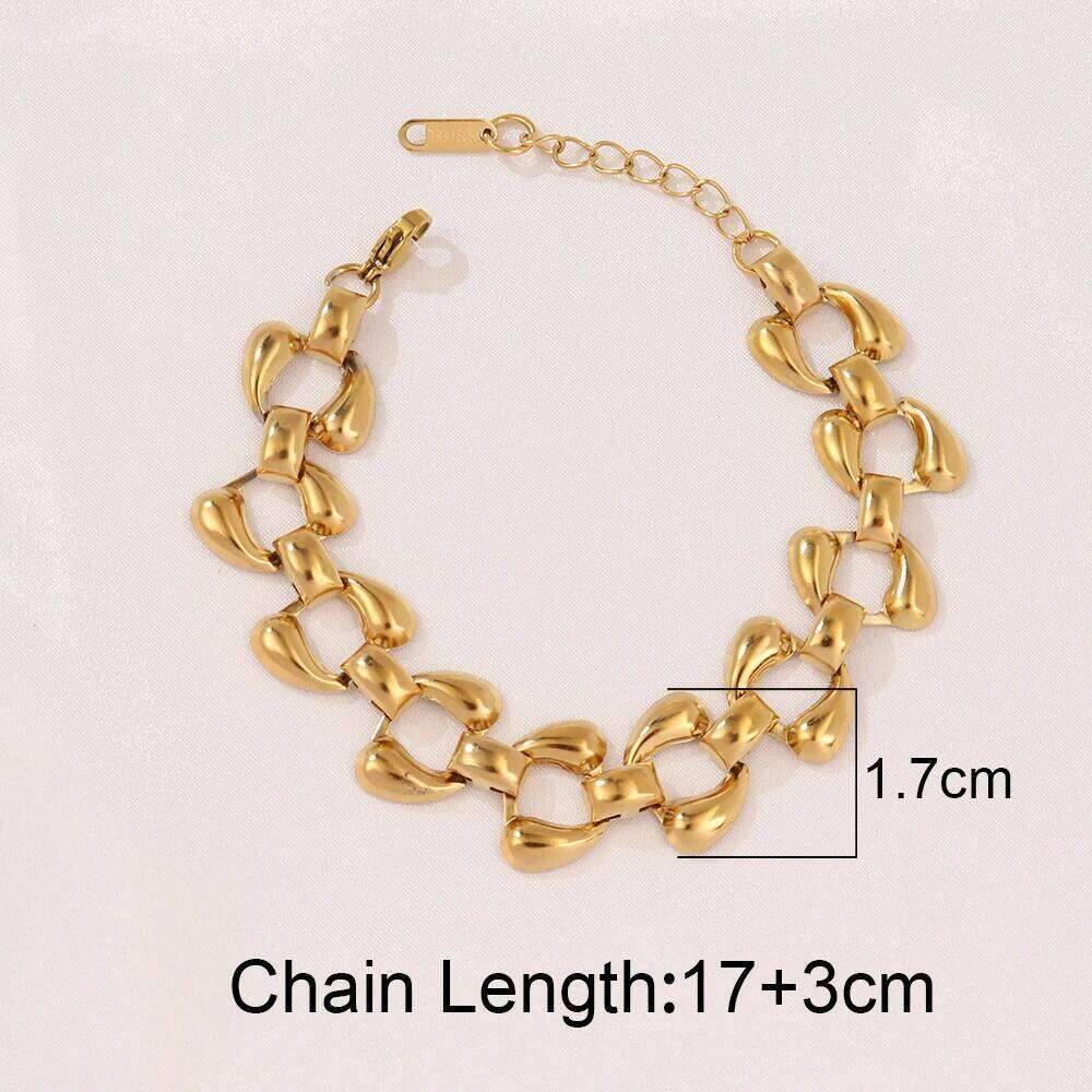 316L Stainless Steel Waterdrop Bracelet For Women Fashion Gold Color Chain Bracelets Jewelry