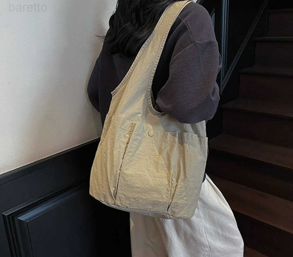 Nylon Bucket Bag for Women Lightweight Tote Handbag Travel Causal Top Handle Purse Large Capacity Hobo Sling Bag 2025 Z251017