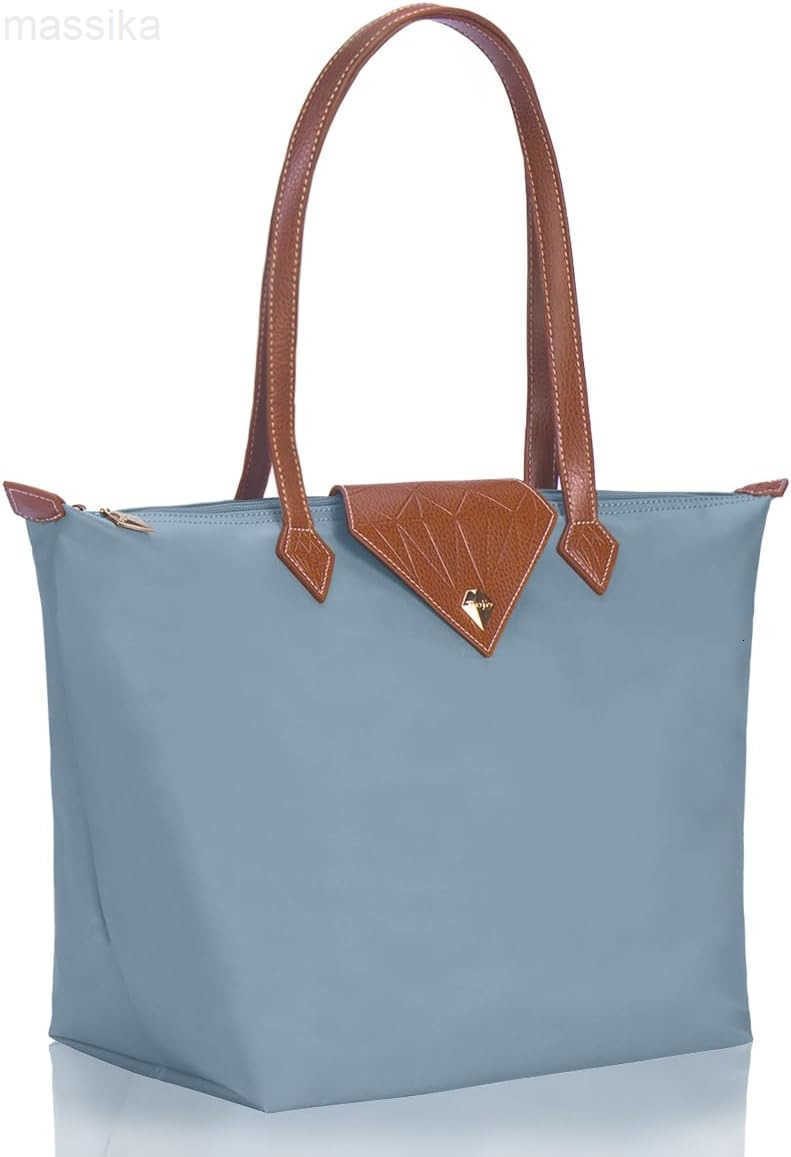 Women Tote BagStylish Waterproof Nylon Ladies Shoulder Bag Folding Beach Travel Bag for WorkShopping Large M251017