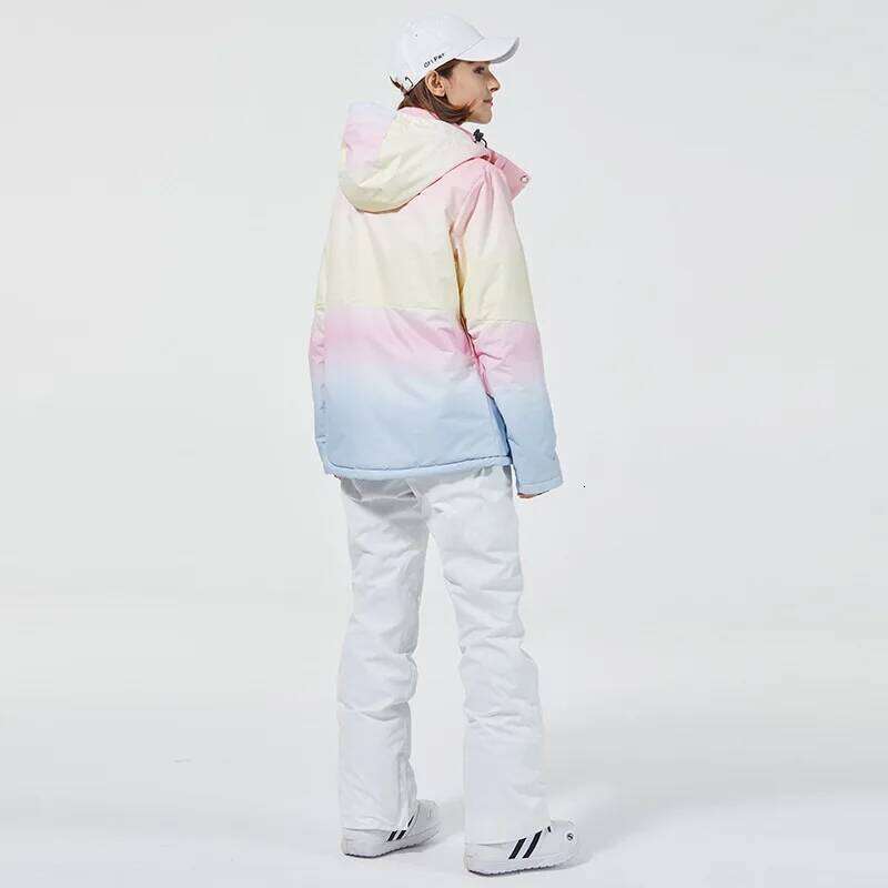 New Fashion Color Matching Ski Women Windproof Waterproof Snowboard Jacket And Pants Suit Female Snowsuit Costumes