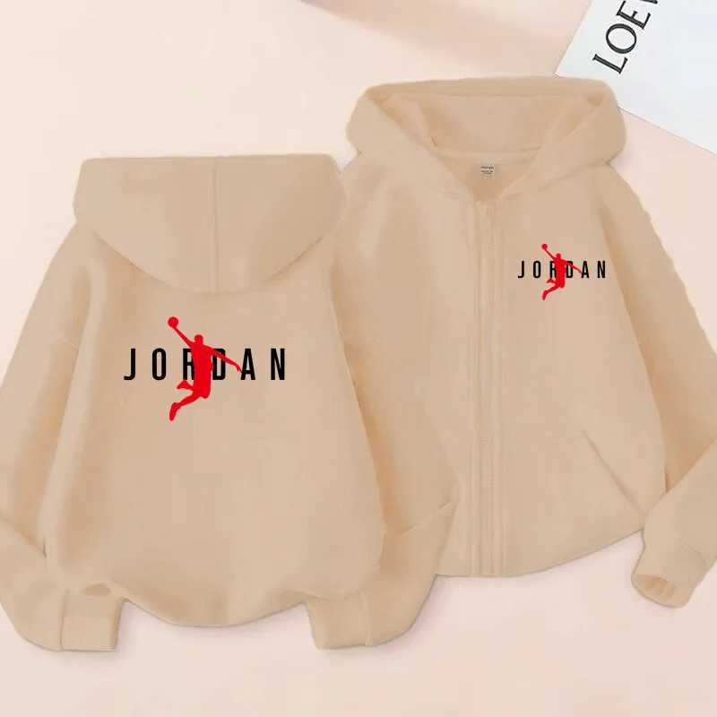 Childrens Sportswear Loose Sports Jackets Boys and Girls Aged 3 to 12 Zipper Sportswear and Hoodies for Teenagers C251017