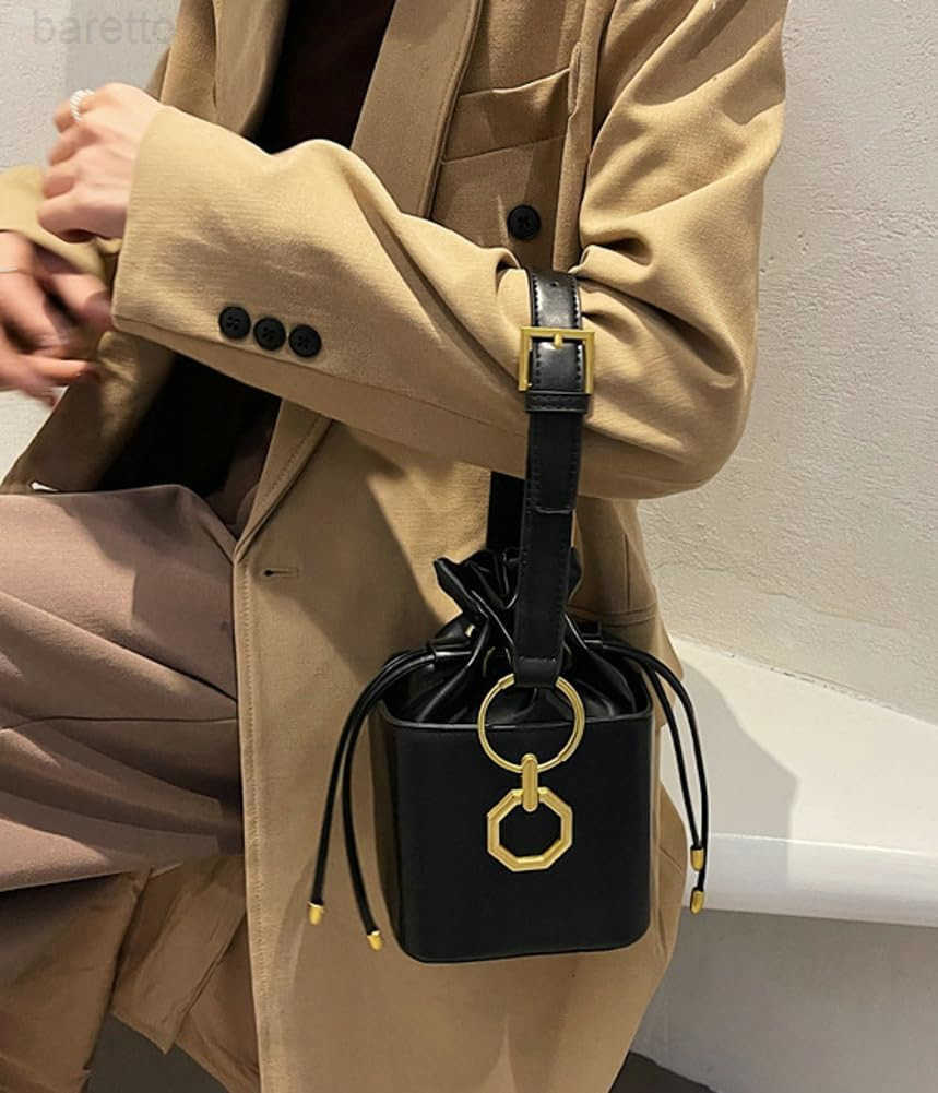 Casual Bucket Bag Trendy Crossbody Bags For Women Vegan Leather Handbags Elegant Clutch Purses Womens Evening Bag Z251017