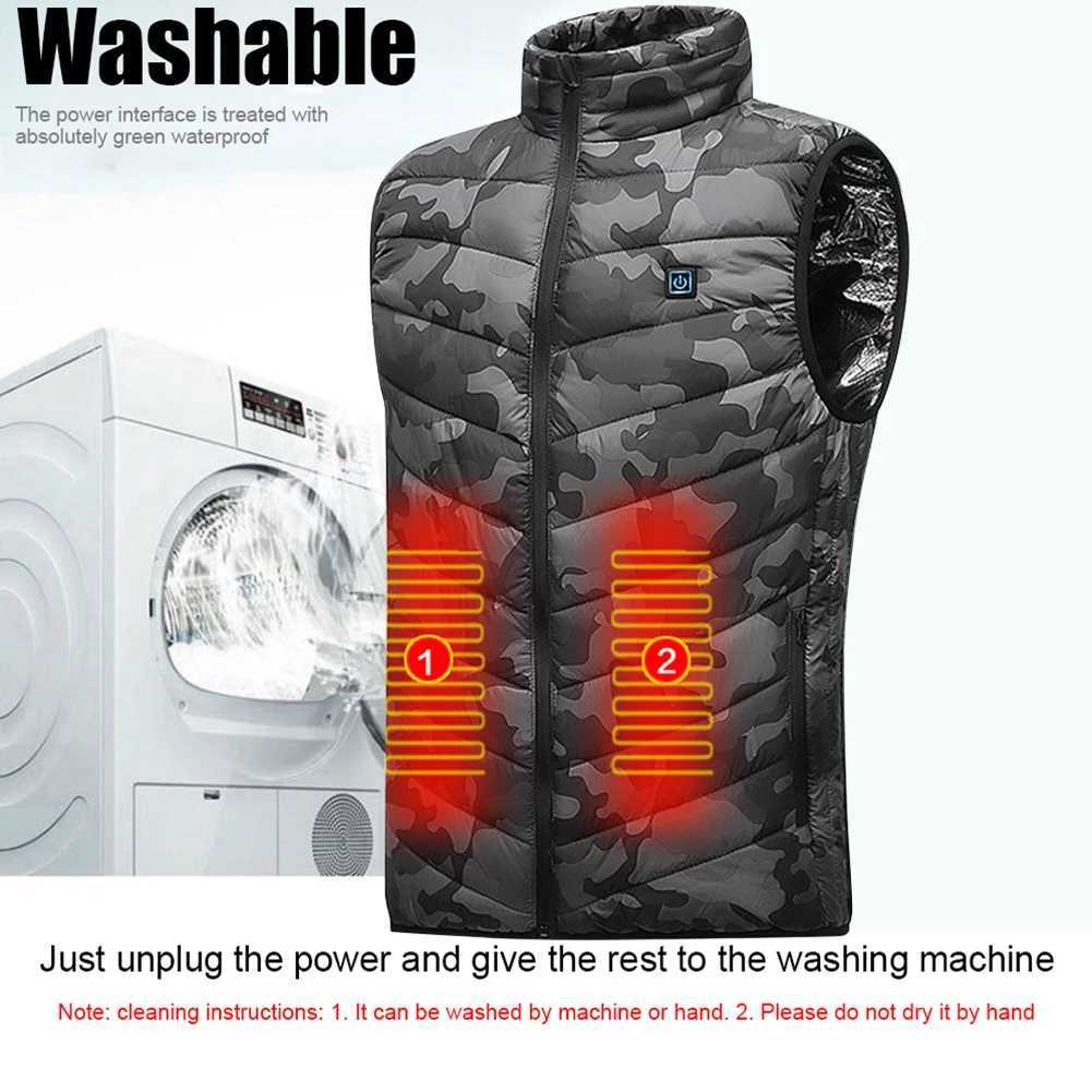 Unisex Electric Heated Vest with 9 Heating Areas Smart Heating Vest Windproof Washable with Zip USB Charging for Winter Sports Hiking H251017