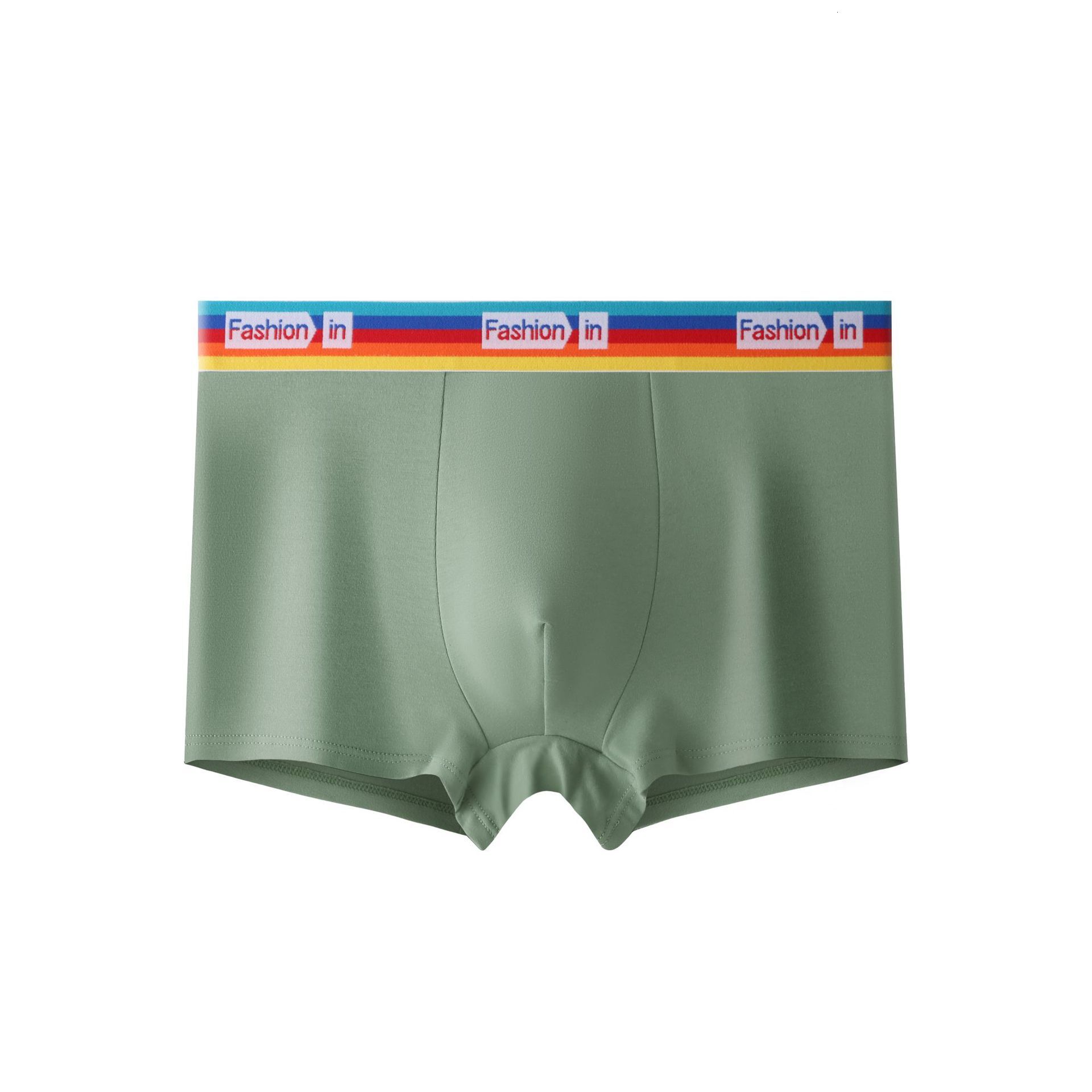 5 Pcs Pure Cotton Antibacterial Crotch Breathable Comfortable Combed Cotton Mid-Waist Solid Color Men's Boxer Briefs