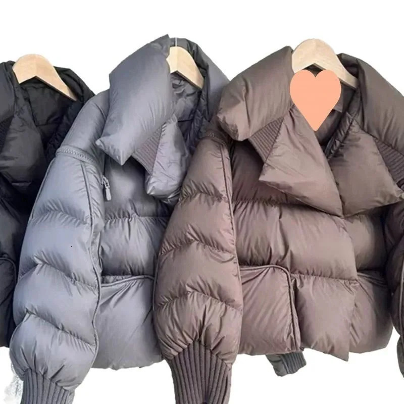 Womens Autumn Winter Arrivals Puffer Jacket Down Jacket Short Length Thickened Highend White Duck Down Turndown Collar 251011