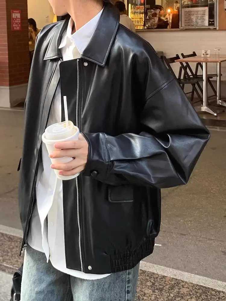 Luxury Black Leather Jacket Women Short Tops Motorcycle Jacket Spring Autumn Clothing Jacket Vintage Brown PU Leather Coat ZipT251017