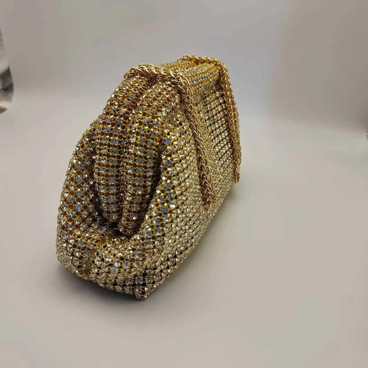 2025 New Evening Bag Gold Cloud Clutch Bag Rhinestone Purse Wedding Bag High Quality Bridal Bag Z251017