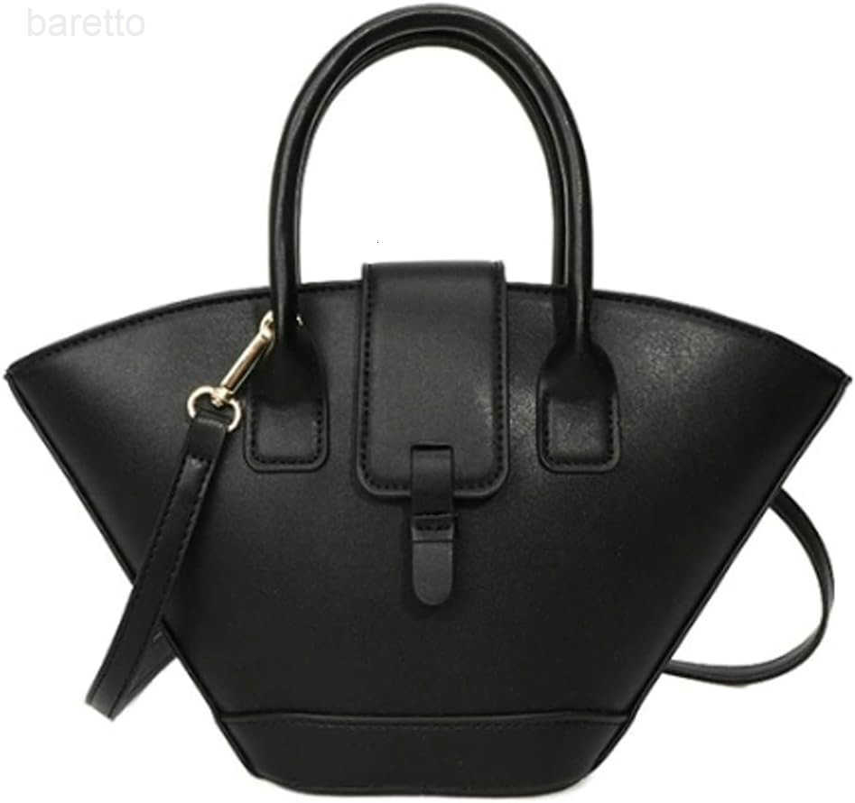 Trendy Fanshaped Bucket Bag for Women Retro PU Leather Shoulder Crossbody Bag with Top Handle Satchel Purse Z251017