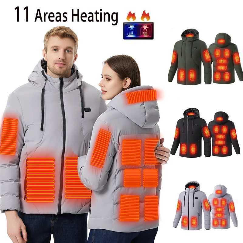 11 Areas Heated Jacket Men Electric Heating Jacket Usb Heated Jacket Hooded Heated Bodywarmer Heated Down Jacket H251017