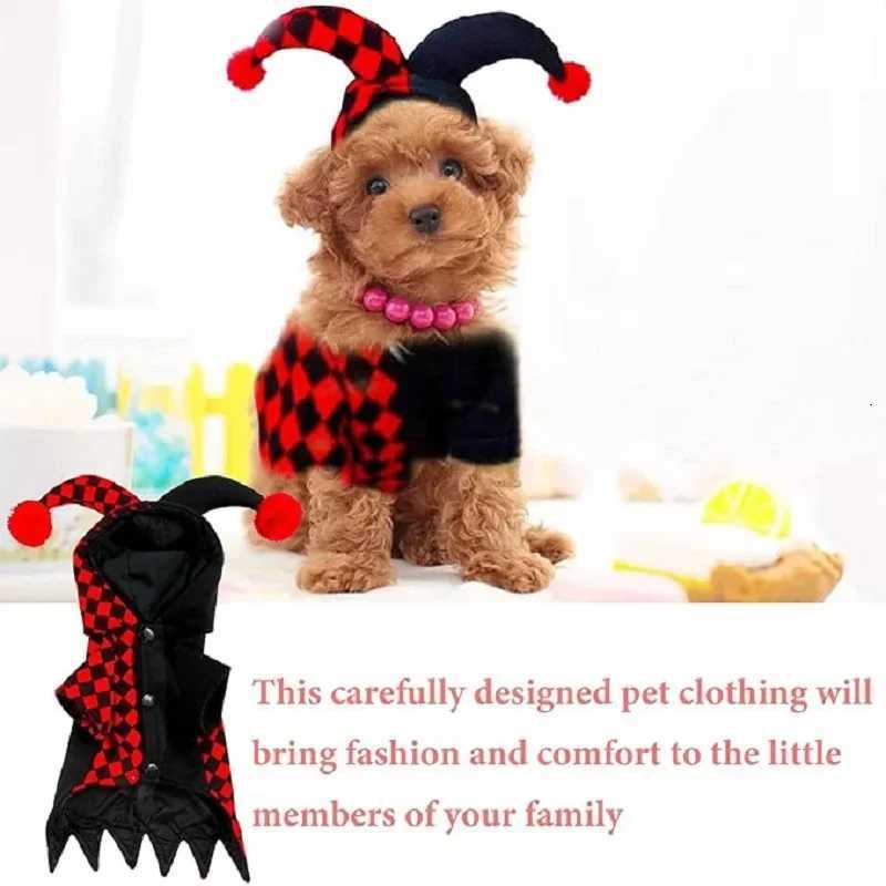 Halloween pet clothing Funny Cute Clown hooded sweater Winter warm thickened role play Christmas party dog cat coatW251017