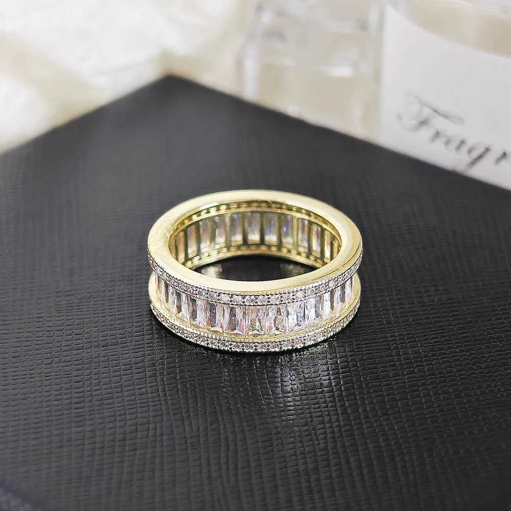 Luxury Round Rose Gold Silver Color Aesthetic Eternity Band Ring Africa for Women Lady Anniversary Gift Jewelry Moonso R5389W251017