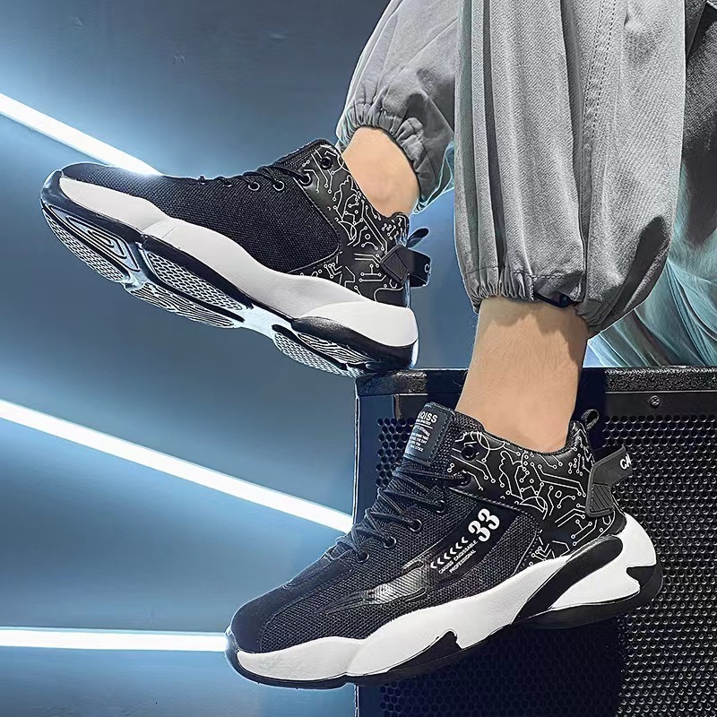 Basketball Shoes Fashion Sneakers Men Student Anti-slip Wear-resistant Mesh Breathable Sport Running Shoes