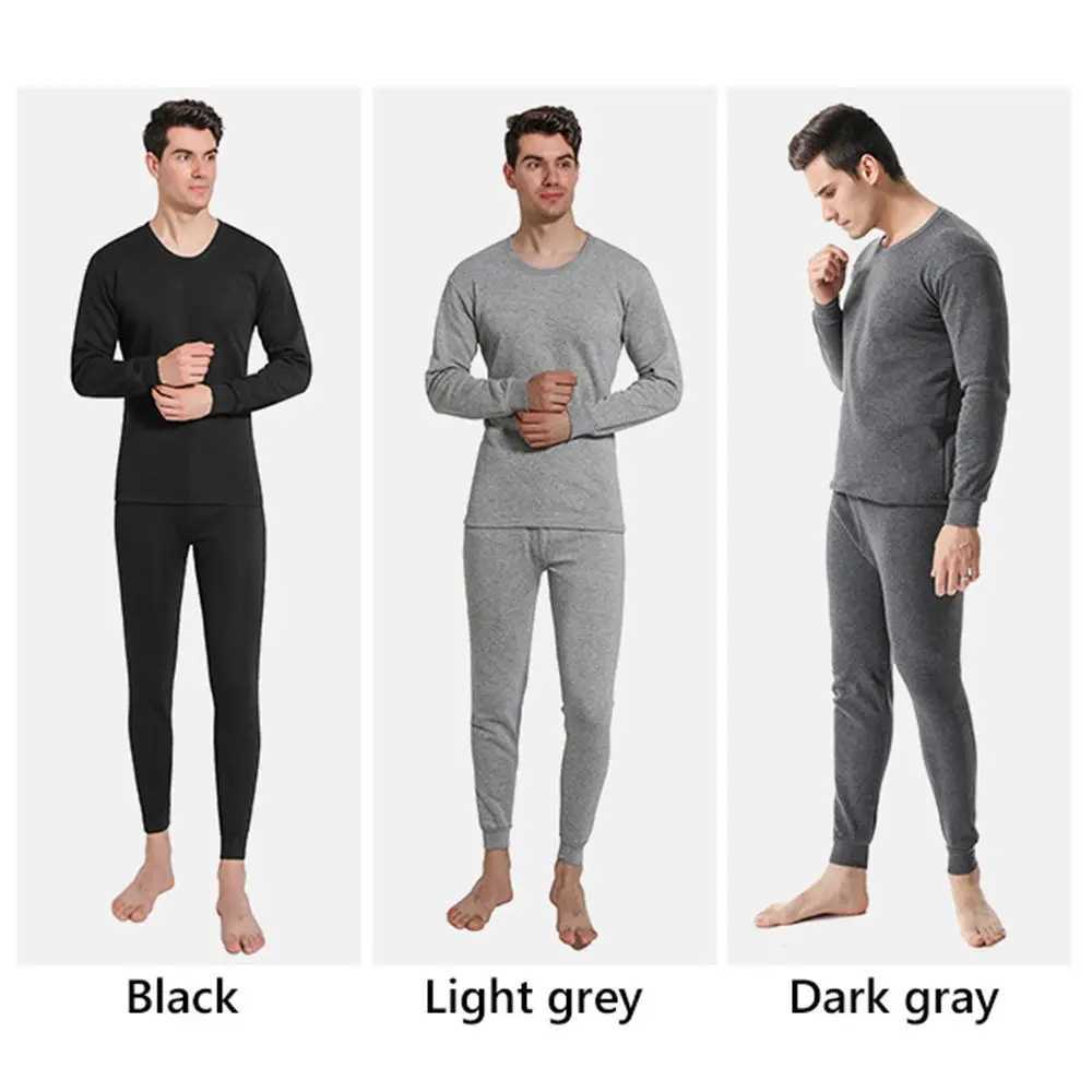 Thermal Underwear Set for Men Soft Fleece Lined Long Johns Set Mens Top Bottom Set Winter Cold Weather Thermal Clothes H251017