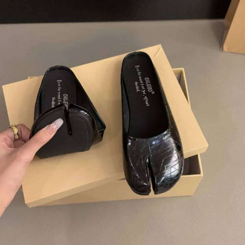 Split Closed Round Toe Women Loafers Mary Jane Mules Slingback Slip On Comfort Casual Beach Shoes Flats Slippers