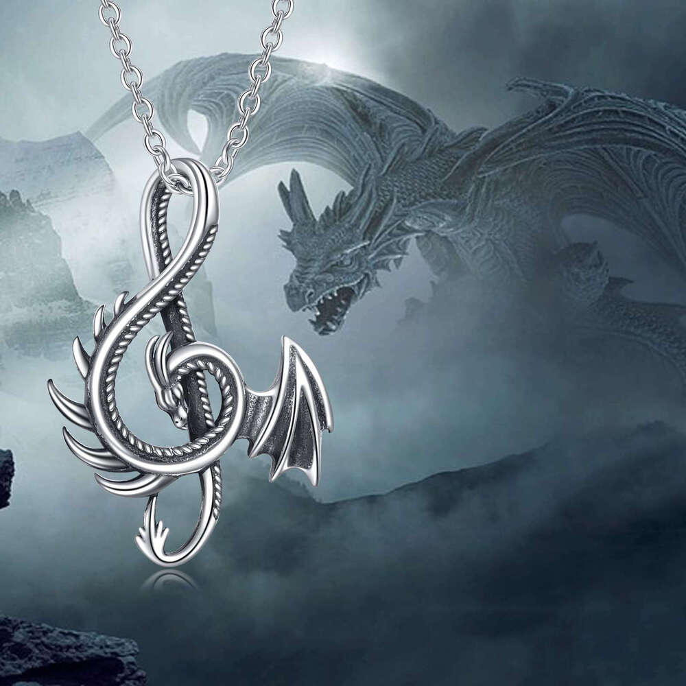 2025 New Jewelry Alloy Musical Note Necklace THE DRAGON Dragon Pendant Hot Sale