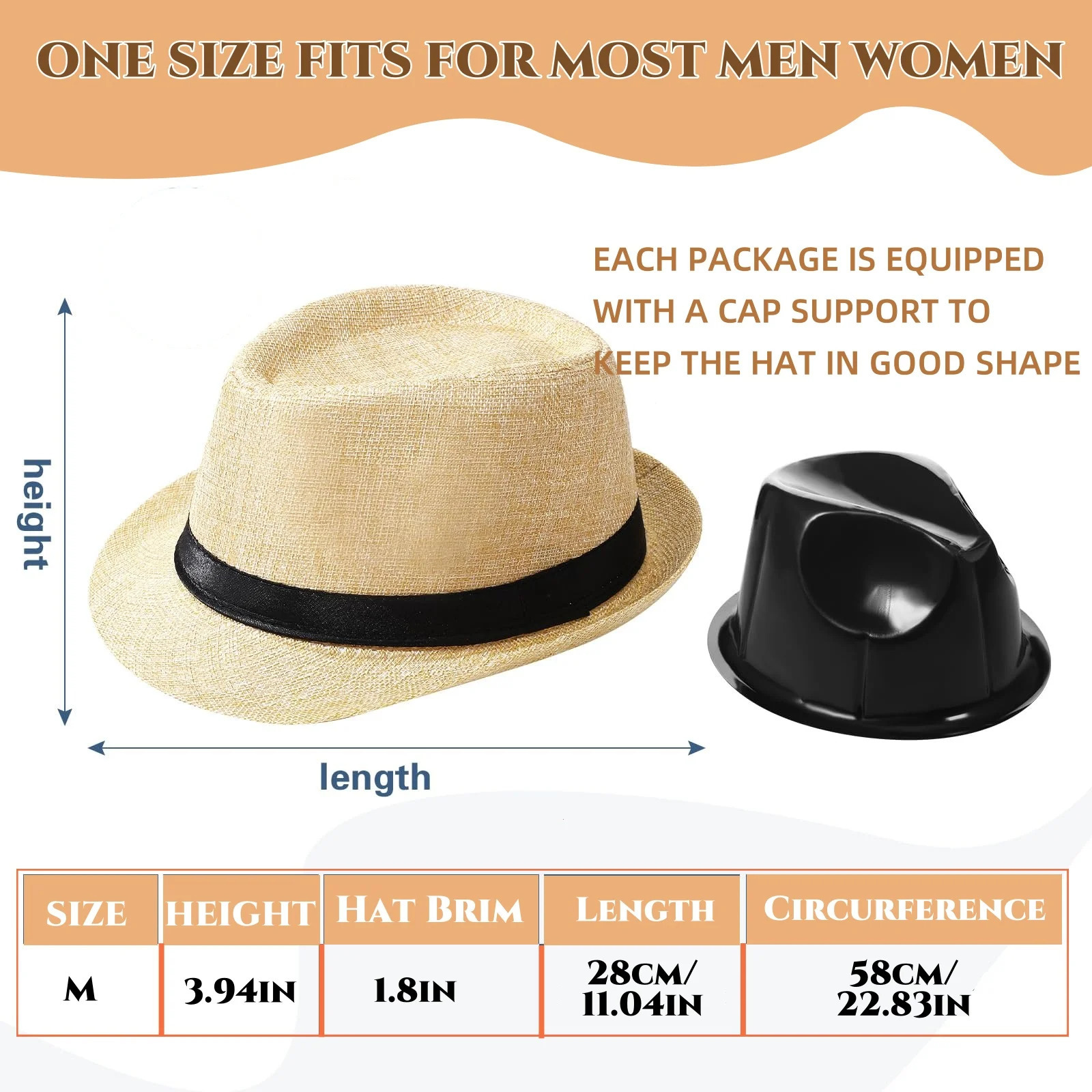 636PCS Short Brim Sun Panama Hats for Wedding Beige Beach Hats Unisex 1920s Straw Hats Bulk Circumference 58 cm 251015