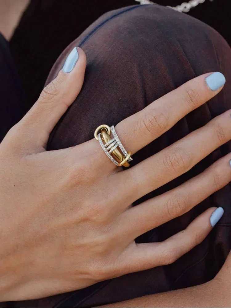 925 Sterling Silver Luxury Gorgeous Versatile Three Interlock Zircon Ring For Women Daily Life Fashion High Quality Fine JewelryW251017