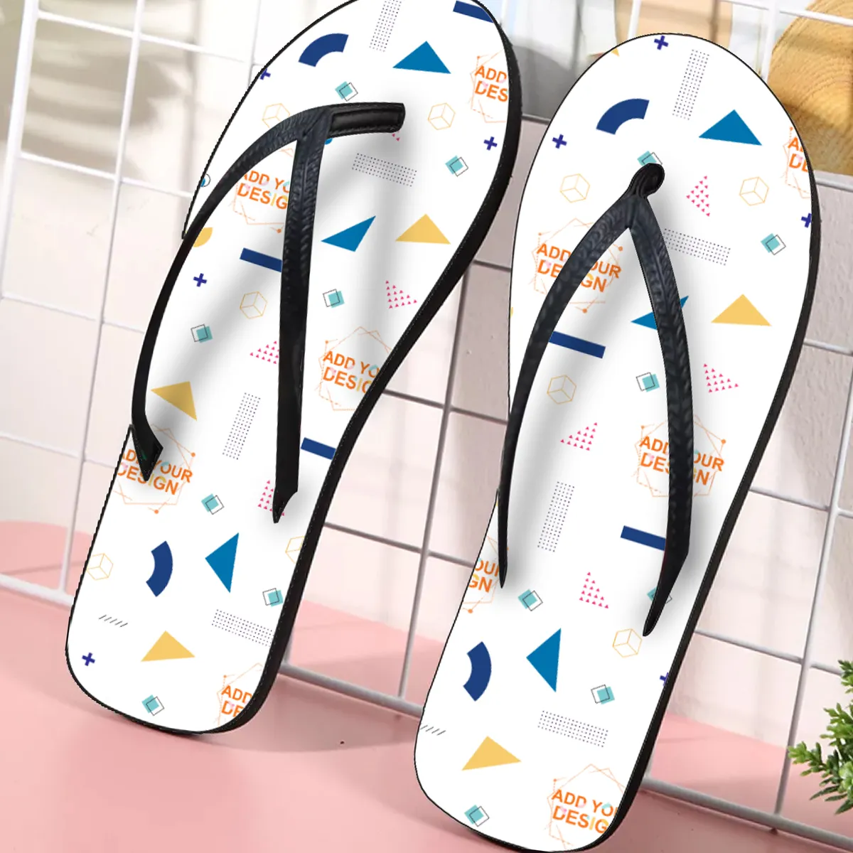 DHgatepod Men's Allover Print Flip Flops | Soft EVA/PVC Sandals | Non-Slip Comfort | All Season Outdoor Indoor Wear