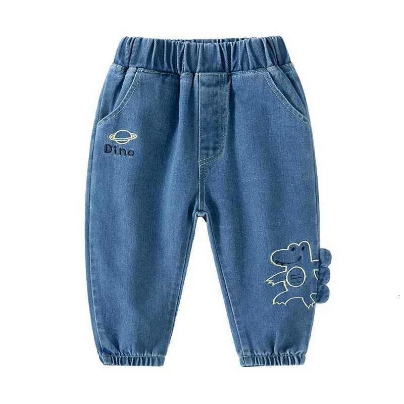 New 2025 Spring Autumn Boys Fashion Cartoon Dinosaur Jeans Long Trousers Kids Classic Denim Pants Casual Clothing for 26 YearsT251017
