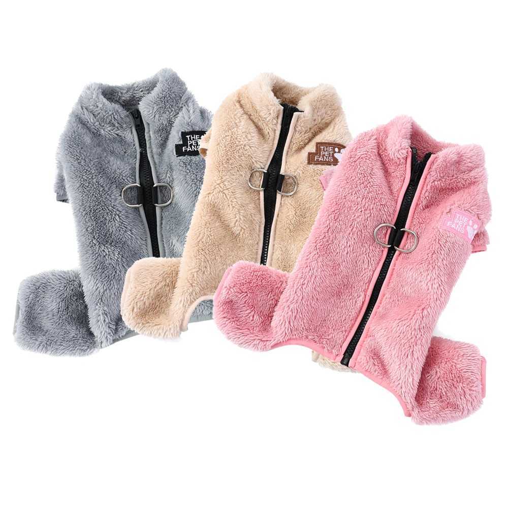 Winter Dog Clothes For Small Medium Dogs Warm Fleece Pet Jumpsuit Pajamas Yorkie Pug Nightshirt Onesie Boy Girls Puppy OverallsW251017