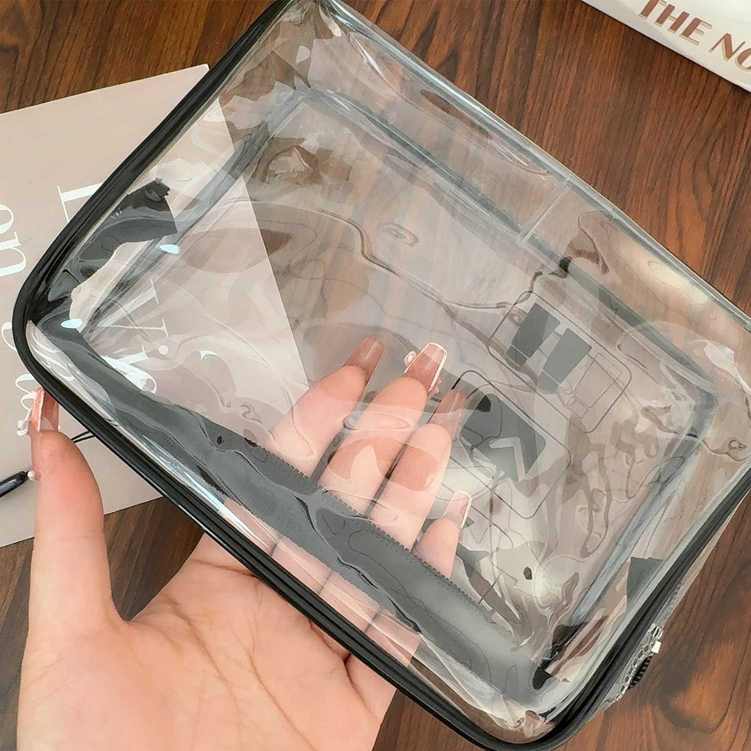 31pcs Transparent Zipper Makeup Bag Organizer Box Men Women Travel Clear Cosmetic Bag Waterproof Toiletry Wash Make Up Bags W251017
