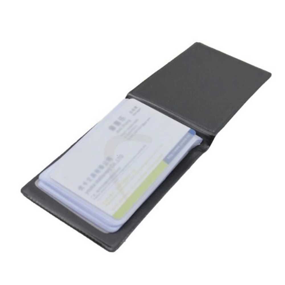 40 Slots PU Leather Card Holder Wallet Black Credit Card Wallet For Business Men Portable Card Collection Book Storage CaseW251017