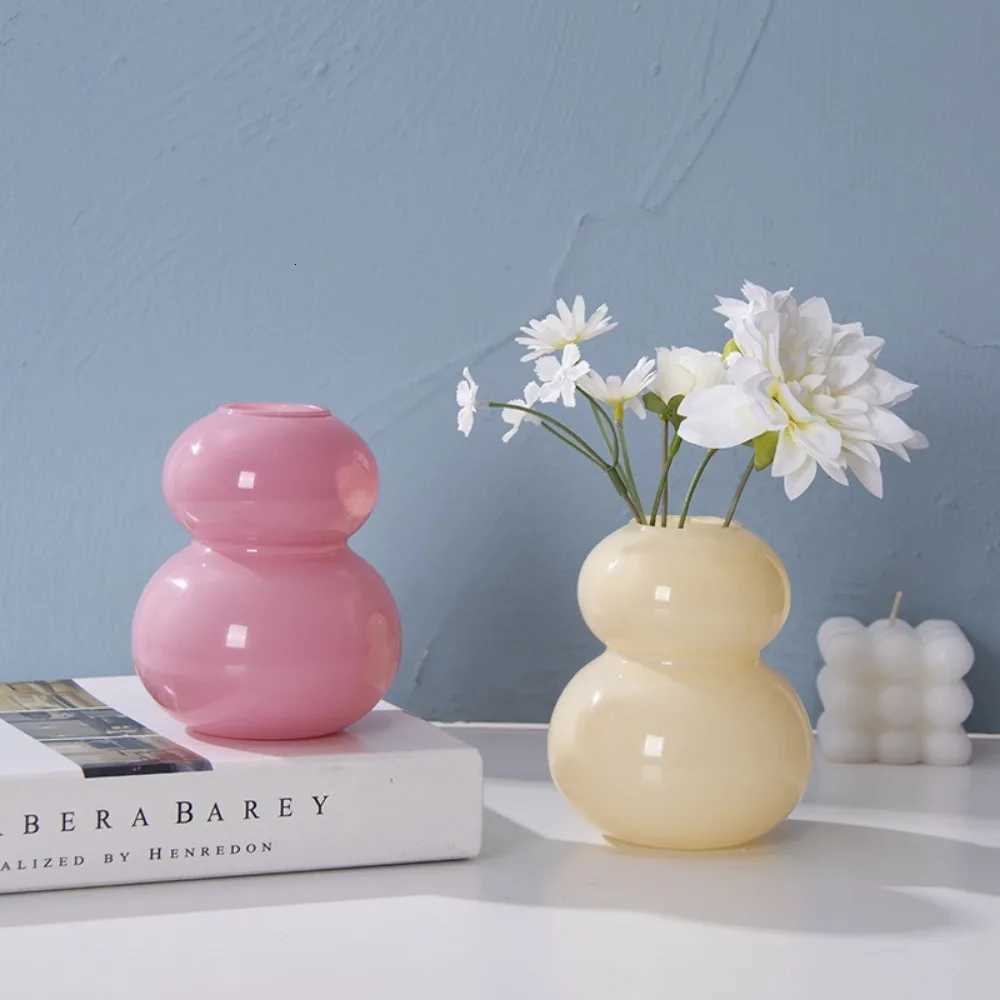 Creative Glass Flower Vase Arrangements Hydroponic Flower Container Desktop Ornament for Home Living Room Office Decoration C251017