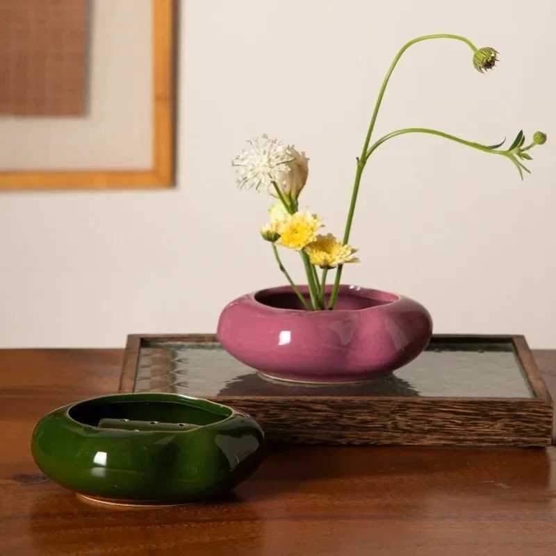 Creative Lotus Seedpod Ceramic Vase Zen Tea Table Desktop Japanese Ikebana Flower Arrangement Utensils Ceramic Stone Sand Decor C251017