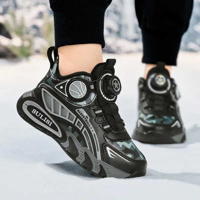 Winter Children Sneaker Boys Basketball Shoes Kids Sneakers Warm Plush Athletic Footwear Boys Outdoor Sports Shoes 4 To 10 YearsT251017