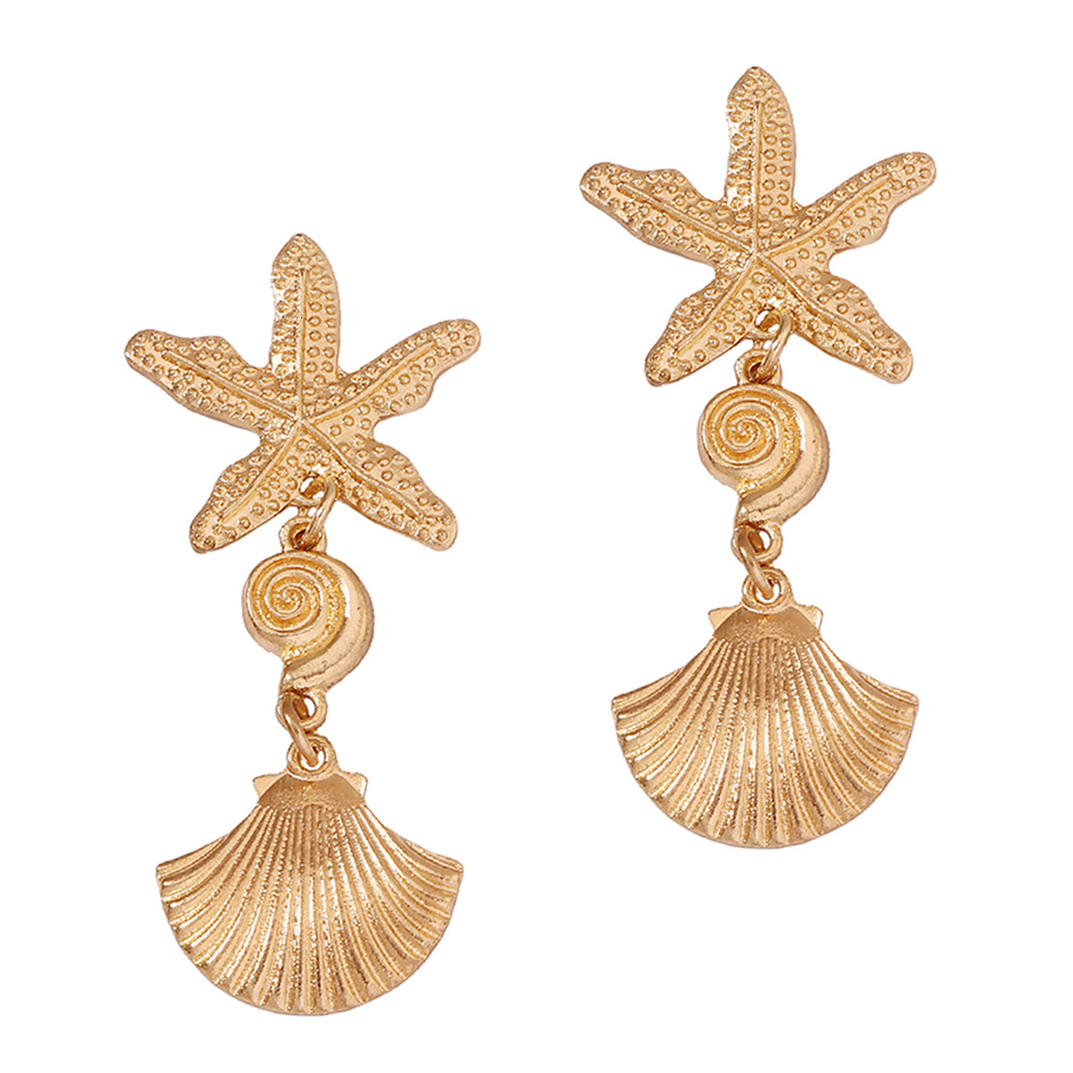 Fashion luxury earrings New Creative Vacation Style Personality Starfish Alloy Shell Earrings Simple Versatile gift for girls free shipping
