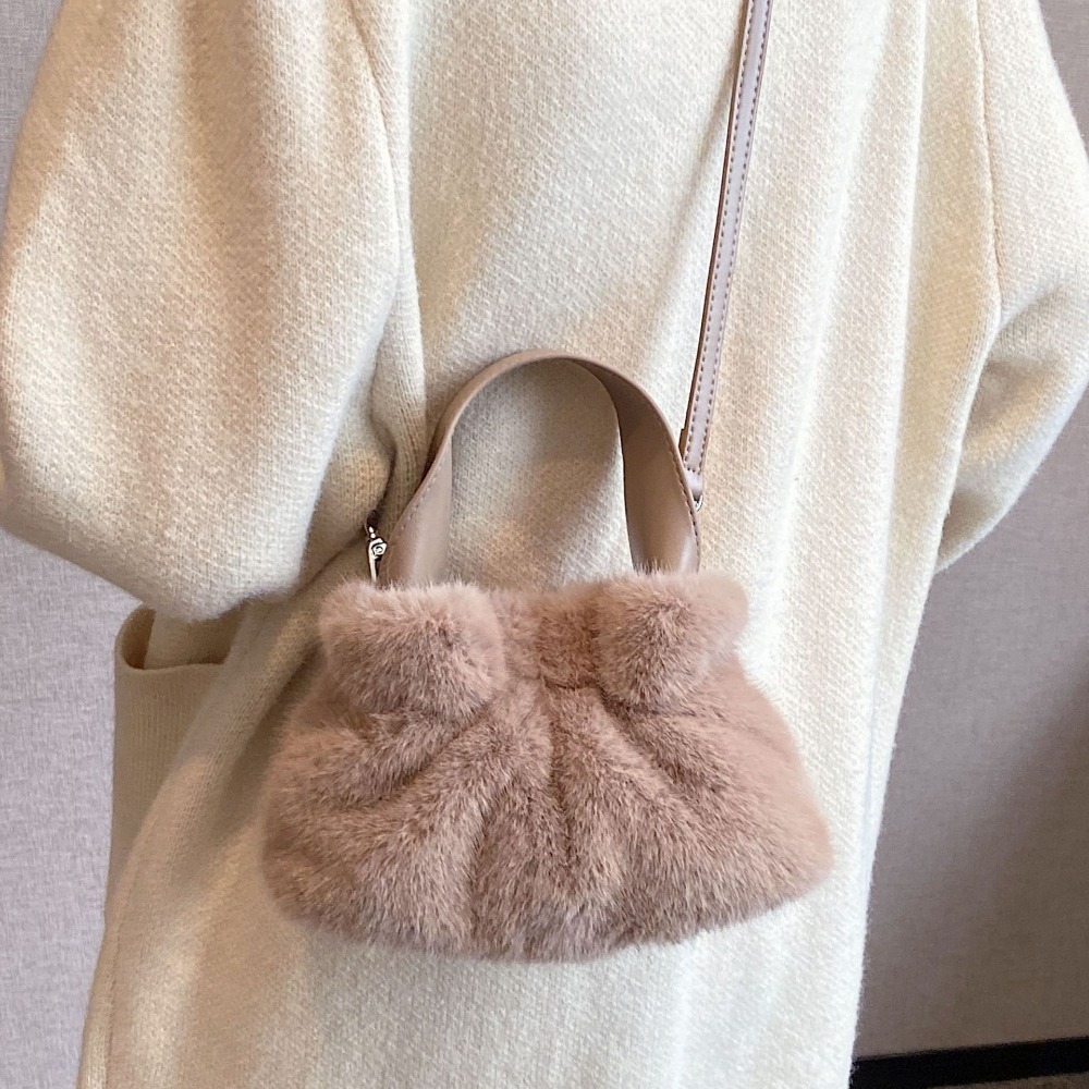 Stylish Fall-Winter Faux Fur Crossbody for Her Soft Material, Trendy Shape, Versatile Carry Options