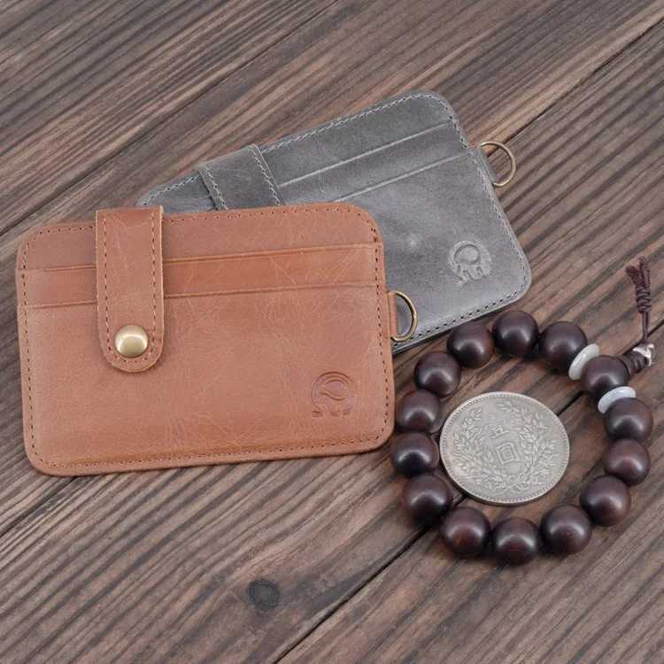 Work License Drivers License Bus Card European and American Fashion Portable Membership Card Simple Top Layer CowhideW251017