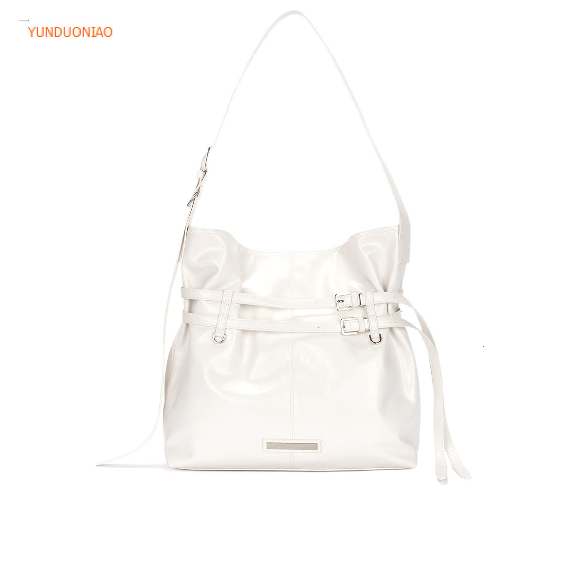 Autumn and Winter New Solid Color Designer Bag Double Drawstring Strap Single Shoulder Underarm Bag Luxury Handbag Minimalist Women's Shoulder Ba