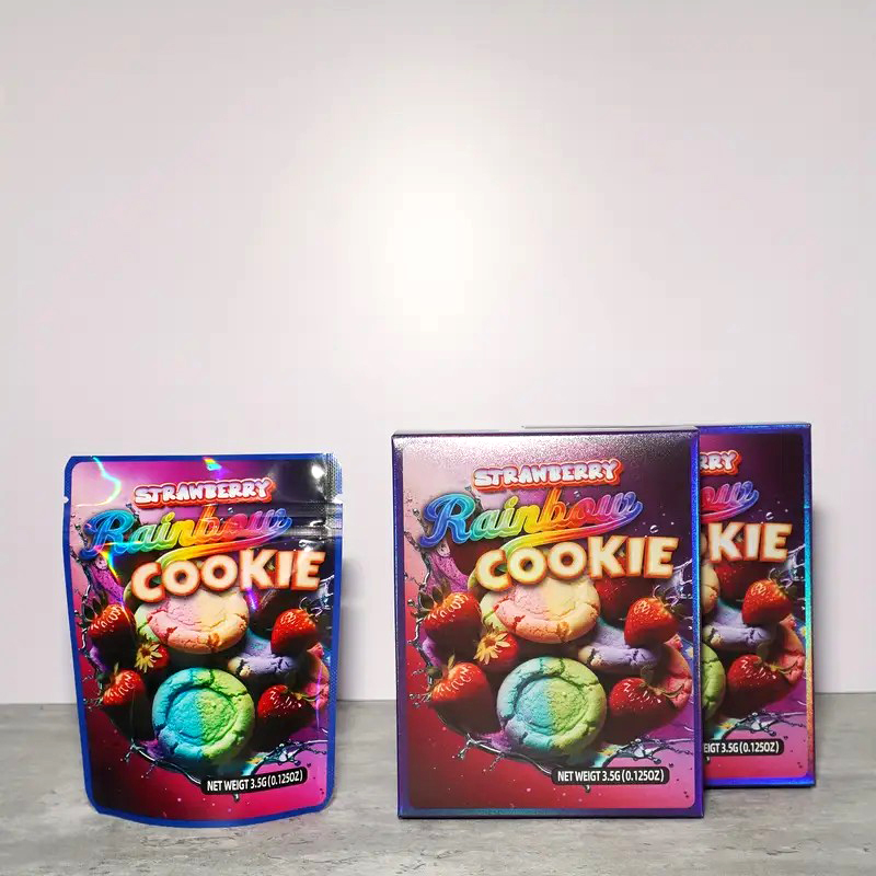 Cookie Mylar Bags 3.5 Gram With Combo Box,Smell Proof Plastic Bag In Box, Zipper Lock Packaging Bags For Snack Candy Small Items ,Storage Pouches 12.5 - view 7