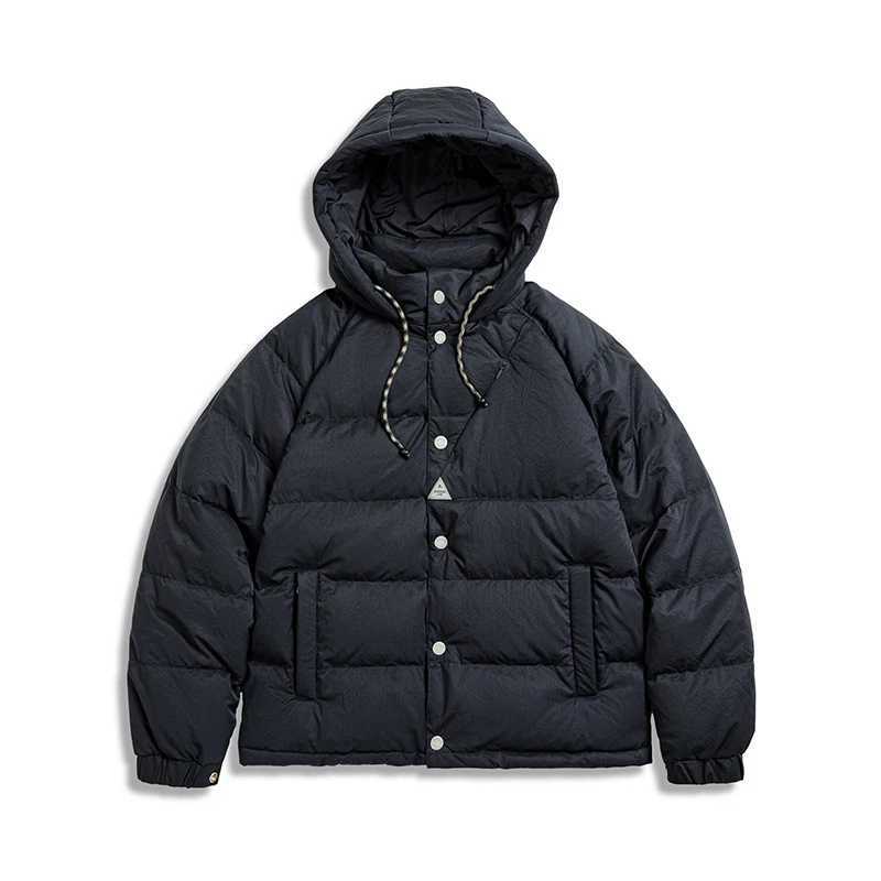 Maden Womens Winter Thickened Down Jacket 90 White Duck Down Navy Blue Hooded Short TOP Feamle Warm Coat Korea fashion clothing W251016