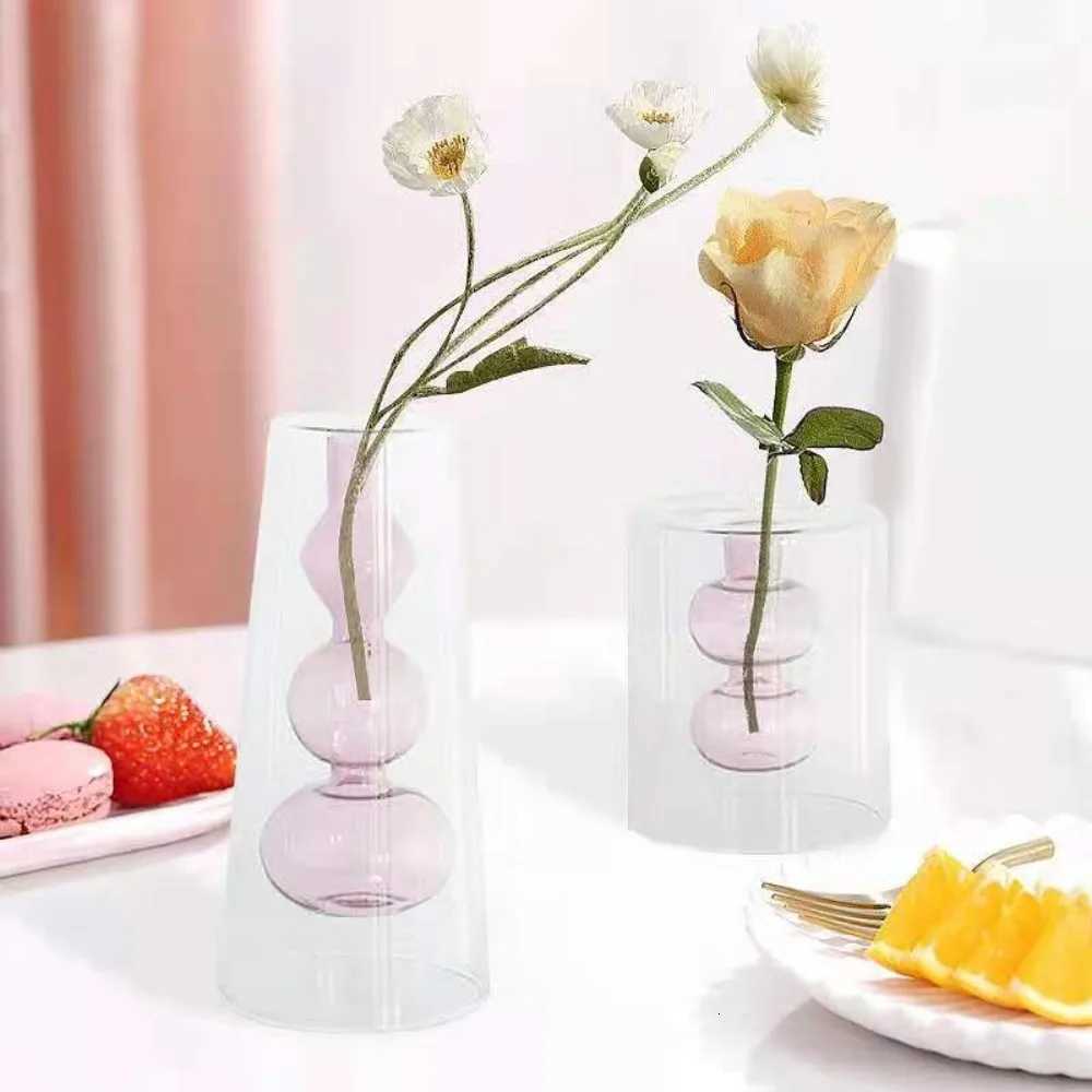 Creative Flower Vases Decorative Glass Bottles Hydroponic Planter for Wedding Centerpieces Living Home Office Table Decor C251017