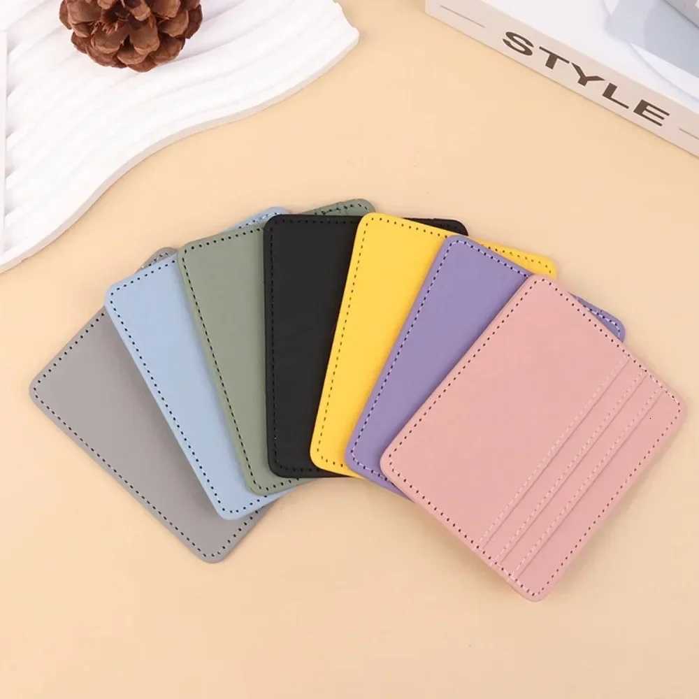 Mini Ultrathin Leather Wallet 4 Slots Cardholder Slim Bank Credit Card Holder Mens Business Small ID Case for Women PurseW251017