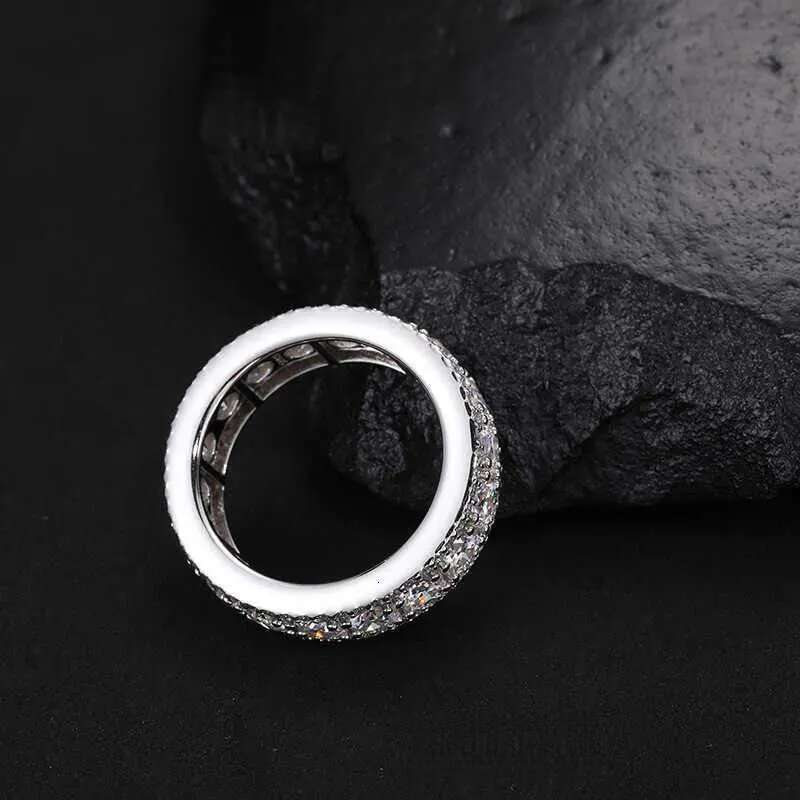 Mens Unisex Sterg Sier Wedding Engagement Ring Top Icy Fine Jewelry VVS D Color Moissanite Dia Gold Parties