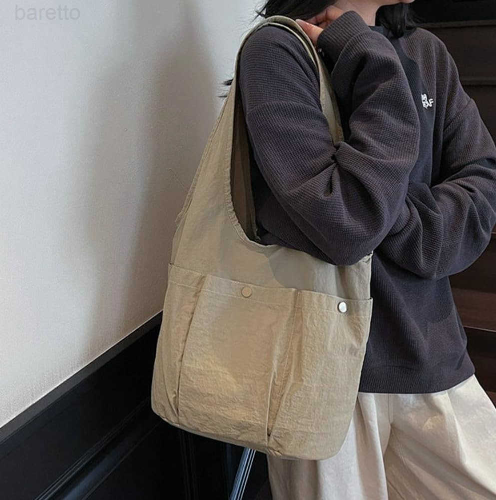 Nylon Bucket Bag for Women Lightweight Tote Handbag Travel Causal Top Handle Purse Large Capacity Hobo Sling Bag 2025 Z251017