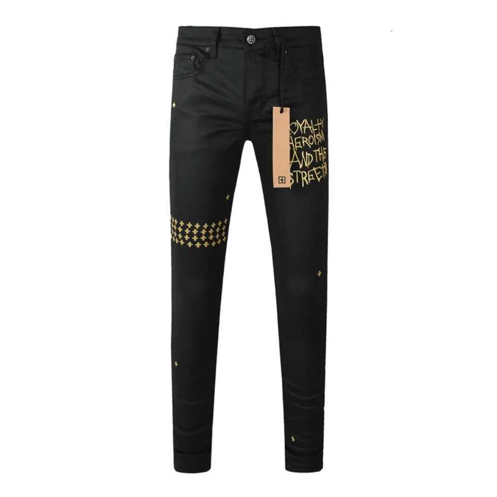 High Street 1 Trendy Mens Jeans Vintage Low Rise Stretch Skinny Button Fly Ripped Hold Fashion Pants1 Y251105