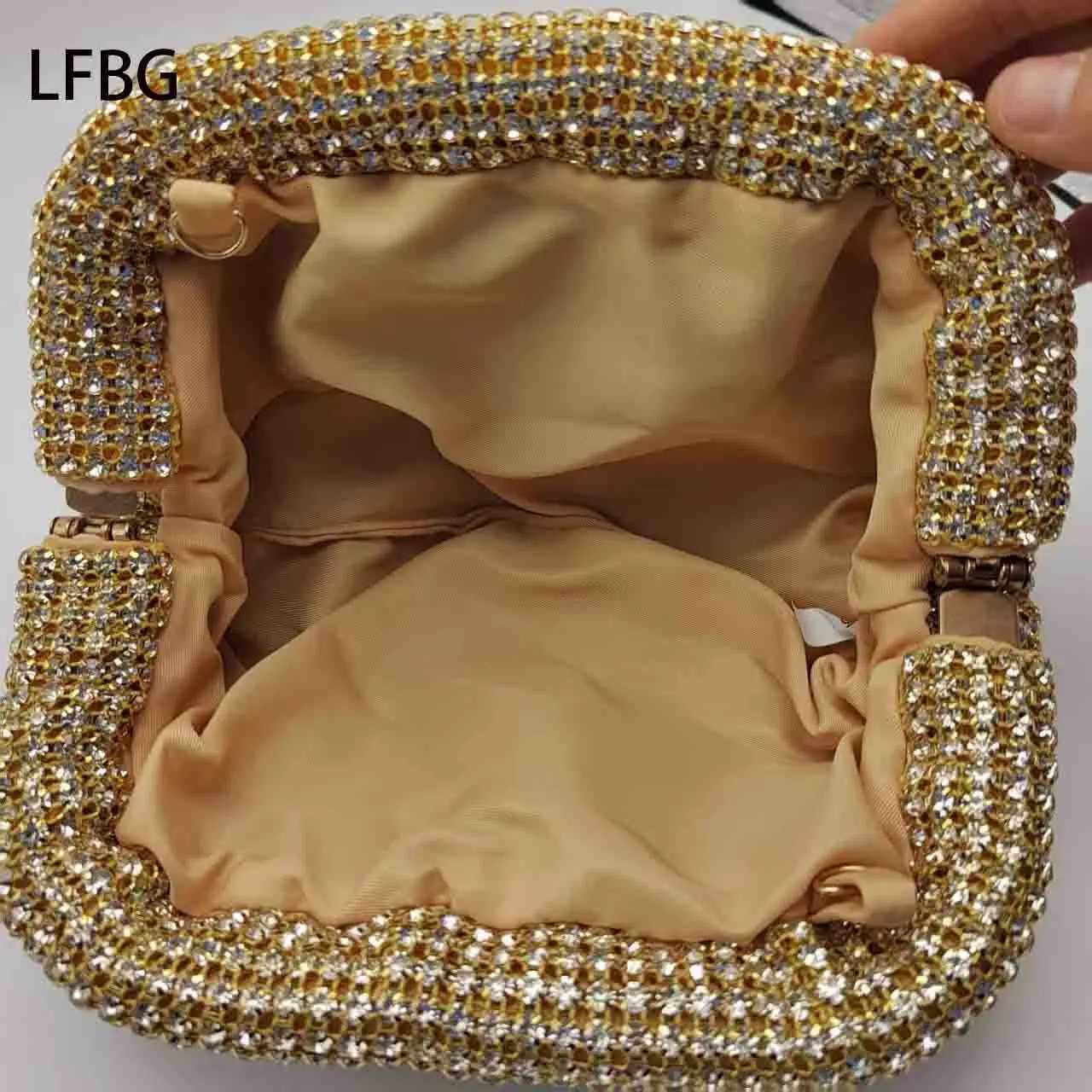 2025 New Evening Bag Gold Cloud Clutch Bag Rhinestone Purse Wedding Bag High Quality Bridal Bag Z251017