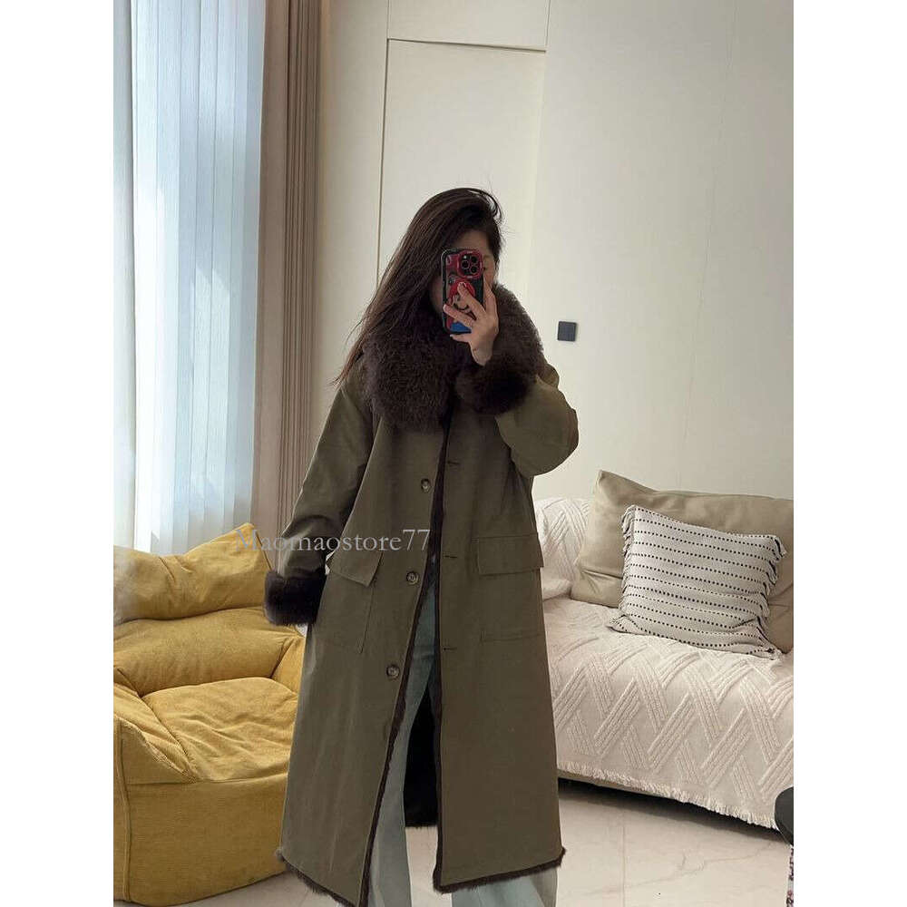 New Style Reversible Loose Wide Fur Long Parka With Lamb Collar winter jacket women womens coat puffer jacket women