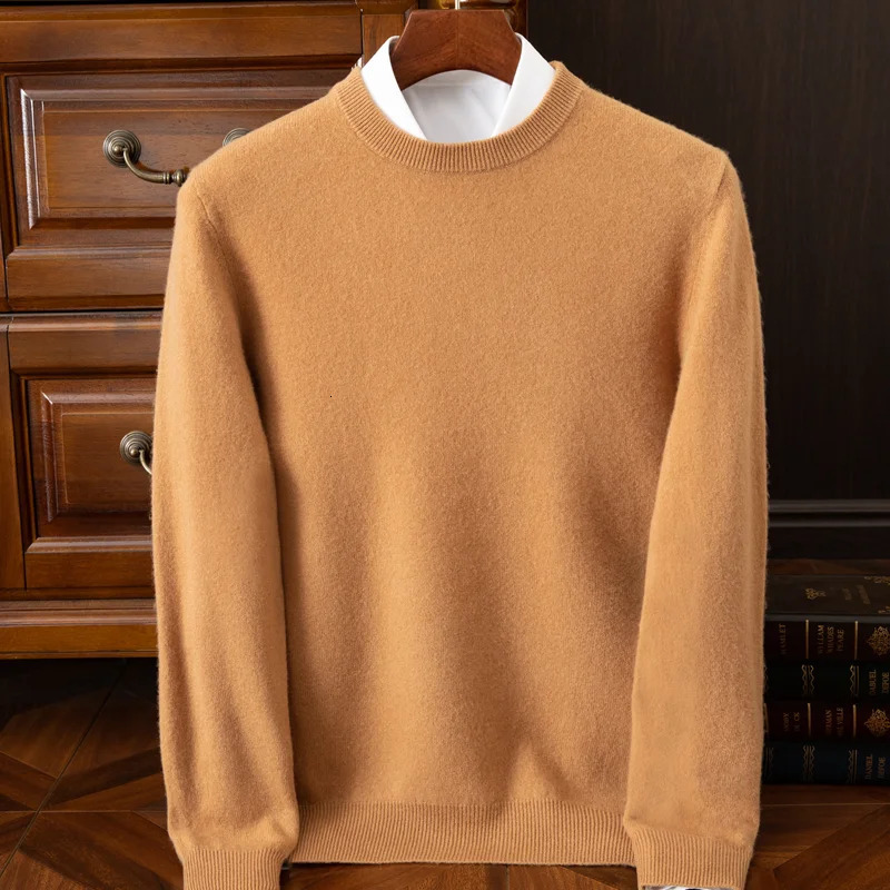 2025 Cashmere Sweater Oneck Pullovers Mens Loose Oversized M3XL Knitted Bottom Shirt Autumn Winter Korean Casual Men Top 251017