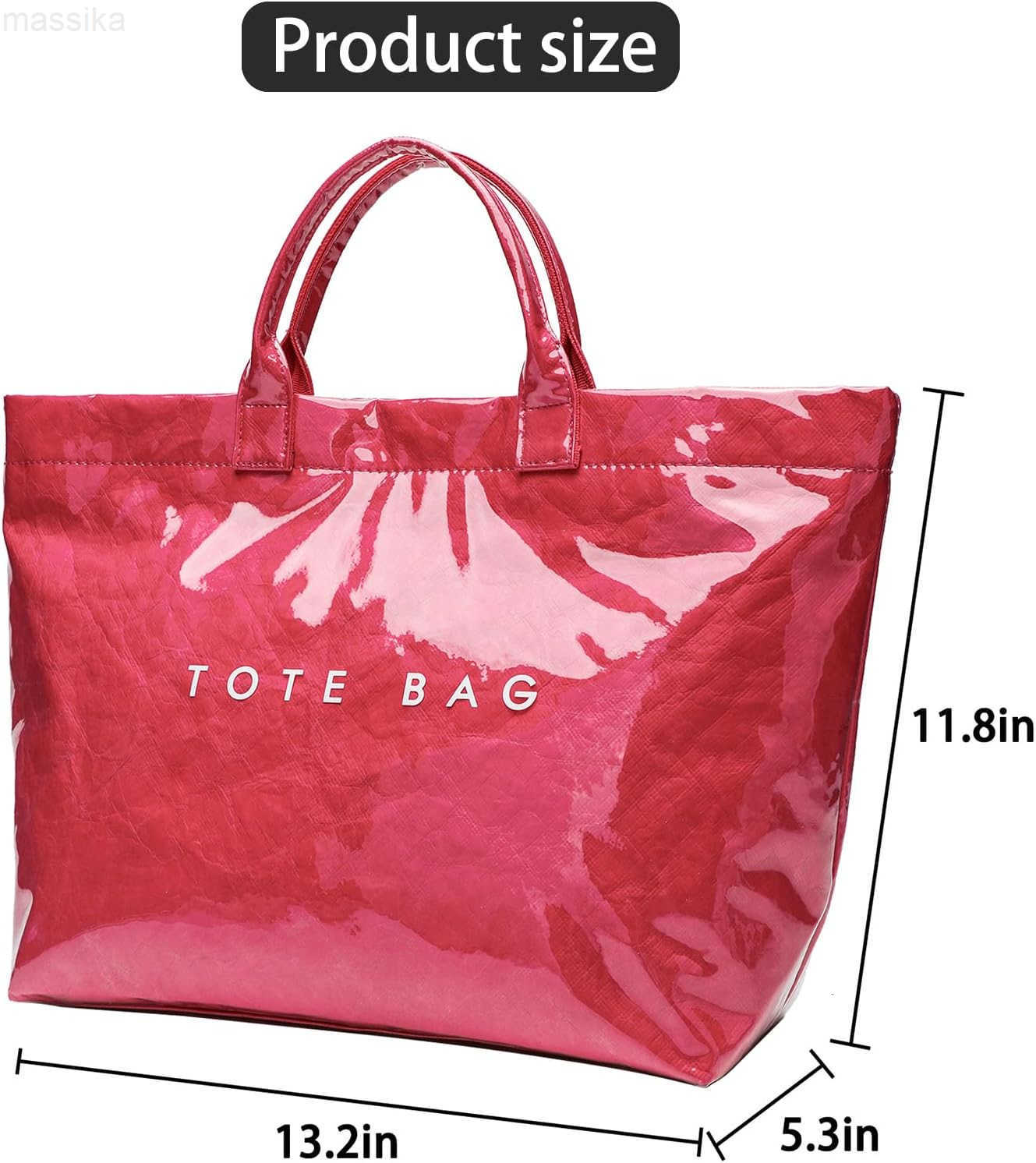 PVC Clear Tote Bag for Women Large Plastic Tote Beach Bag Kraft Paper Hobo Handbag Purse with Top Handle M251017