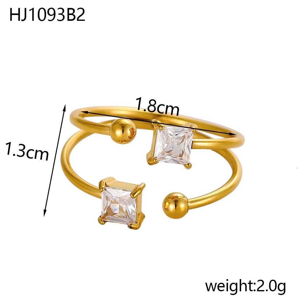 CARLIDANA High End Womens Stainless Steel Rings Gold Plated Layed Colorful Zirconia Open Design TrendyTarnish Free JewelryW251017