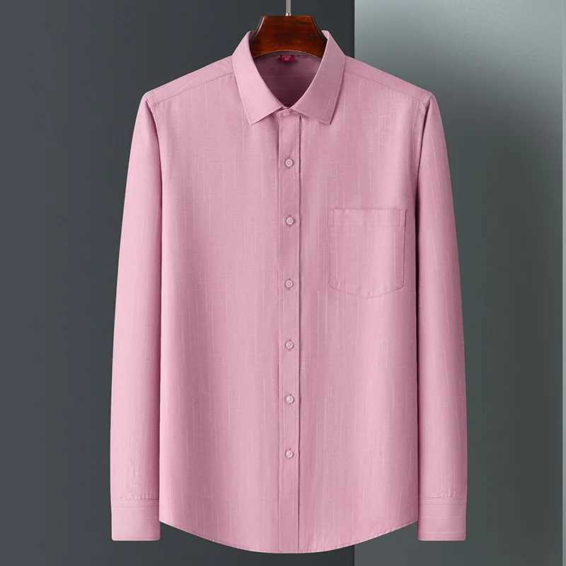 Fashion Mens Social Shirt Long Sleeve Autumn Soft Buttoned Plaid Stripe Print Formal Business Regular Fit Antiwrinkle Breathab J251017